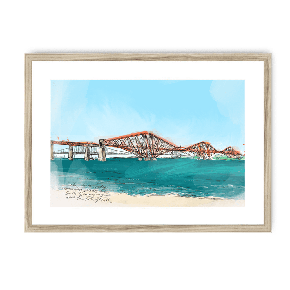 The Forth Bridge Framed Print Essential Edinburgh A3 (297 X 420 mm) / Natural / White Mount Framed Print