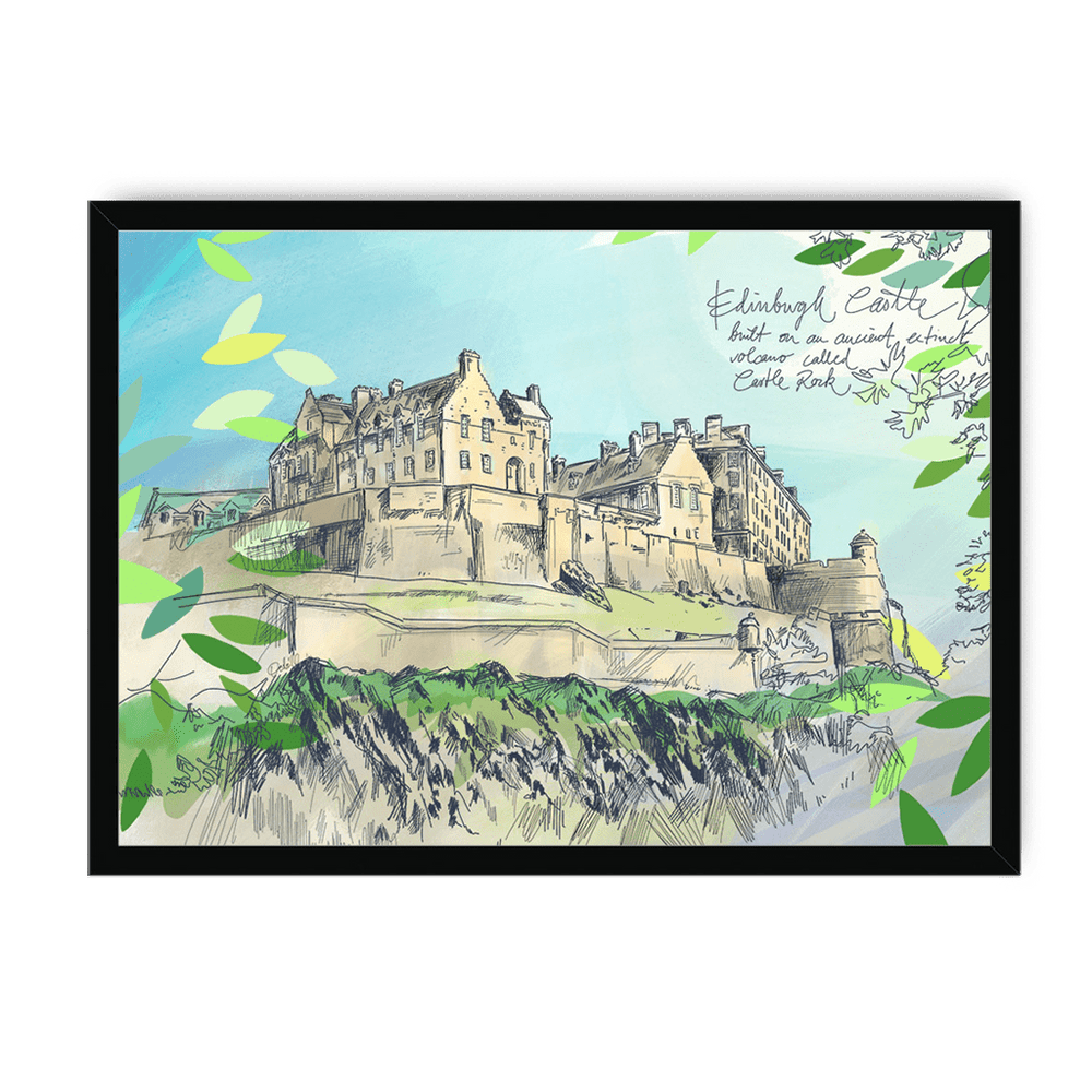 Edinburgh Castle Framed Print Essential Edinburgh A3 (297 X 420 mm) / Black / No Mount (All Art) Framed Print