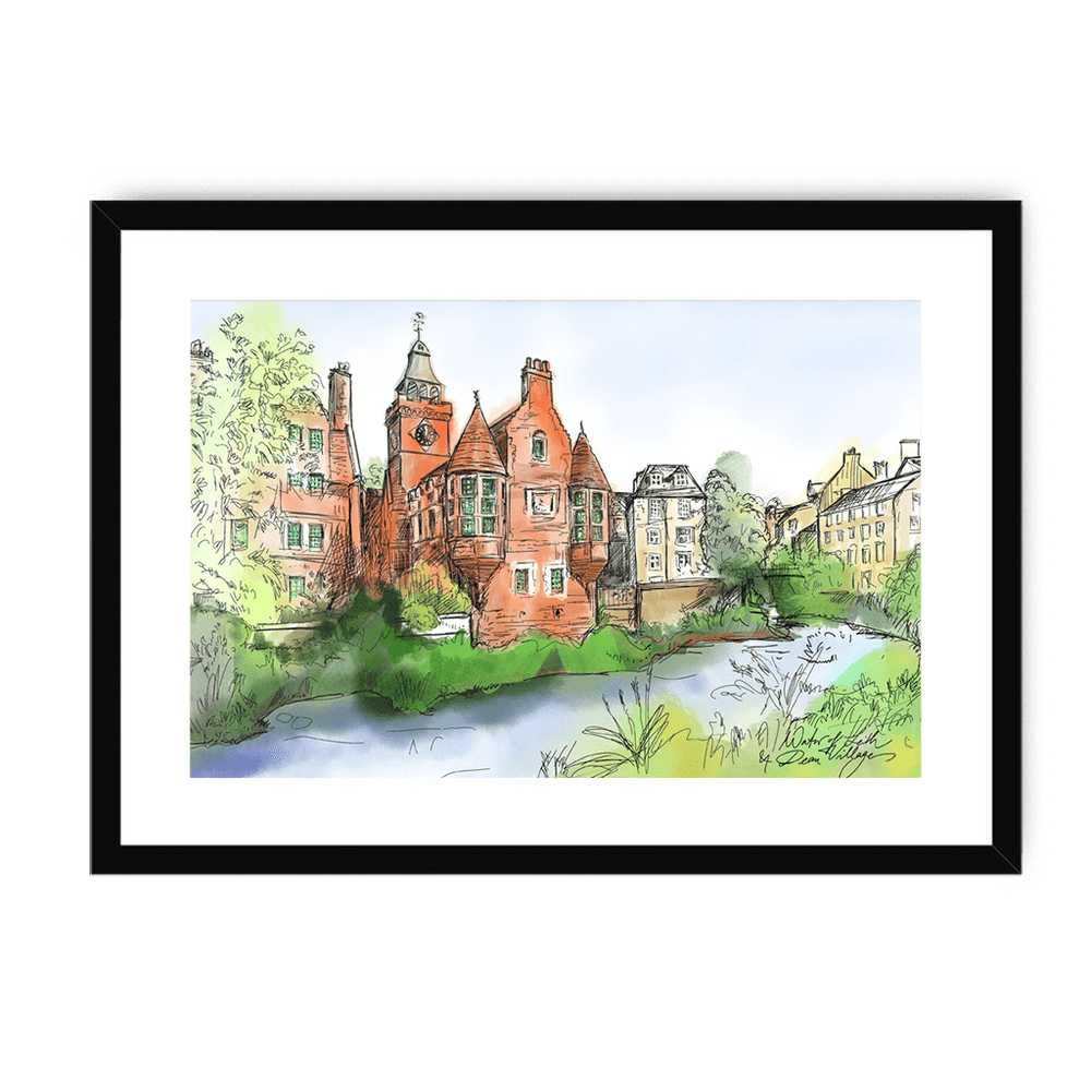 Water Of Leith & Dean Village Framed Print Essential Edinburgh A3 (297 X 420 mm) / Black / White Mount Framed Print