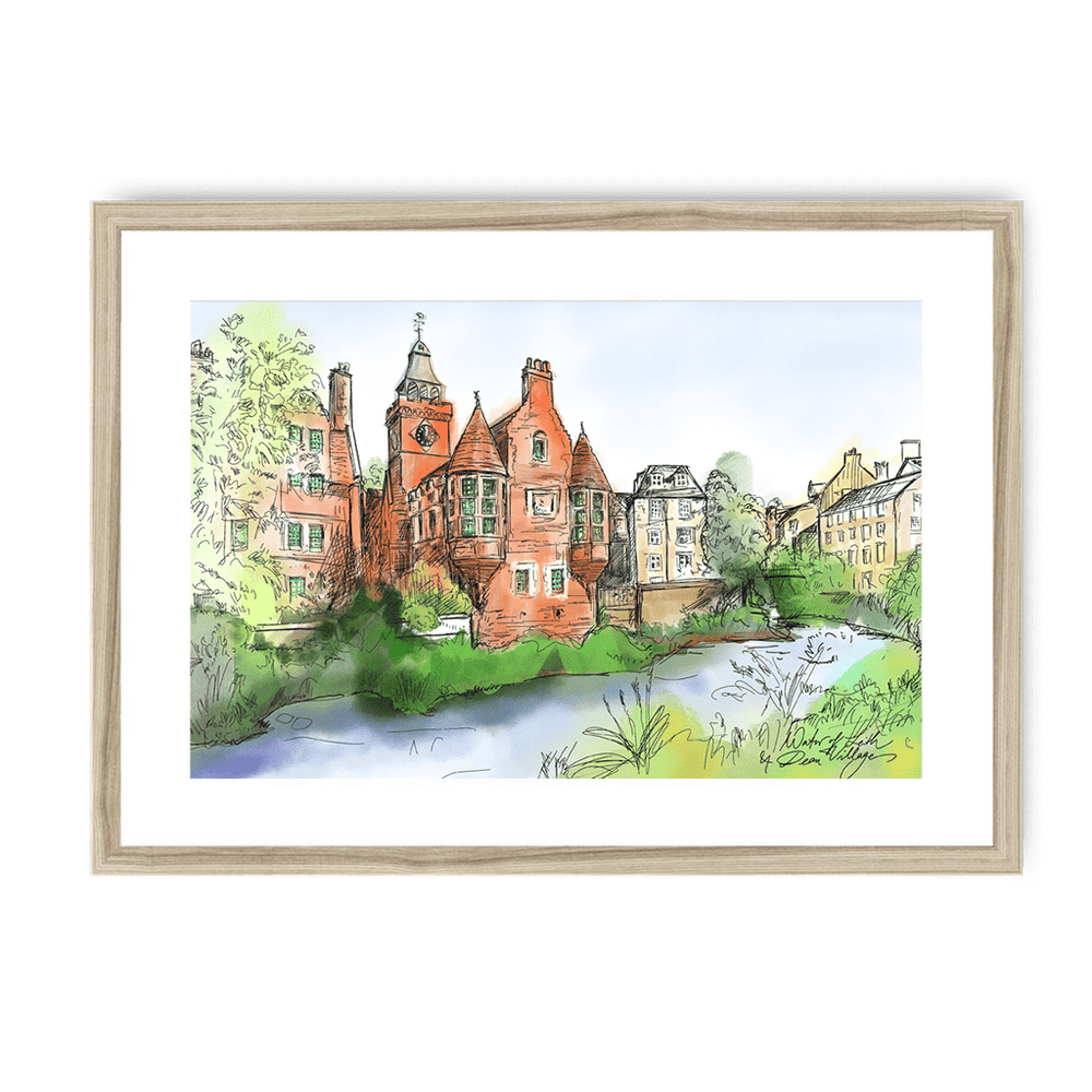 Water Of Leith & Dean Village Framed Print Essential Edinburgh A3 (297 X 420 mm) / Natural / White Mount Framed Print