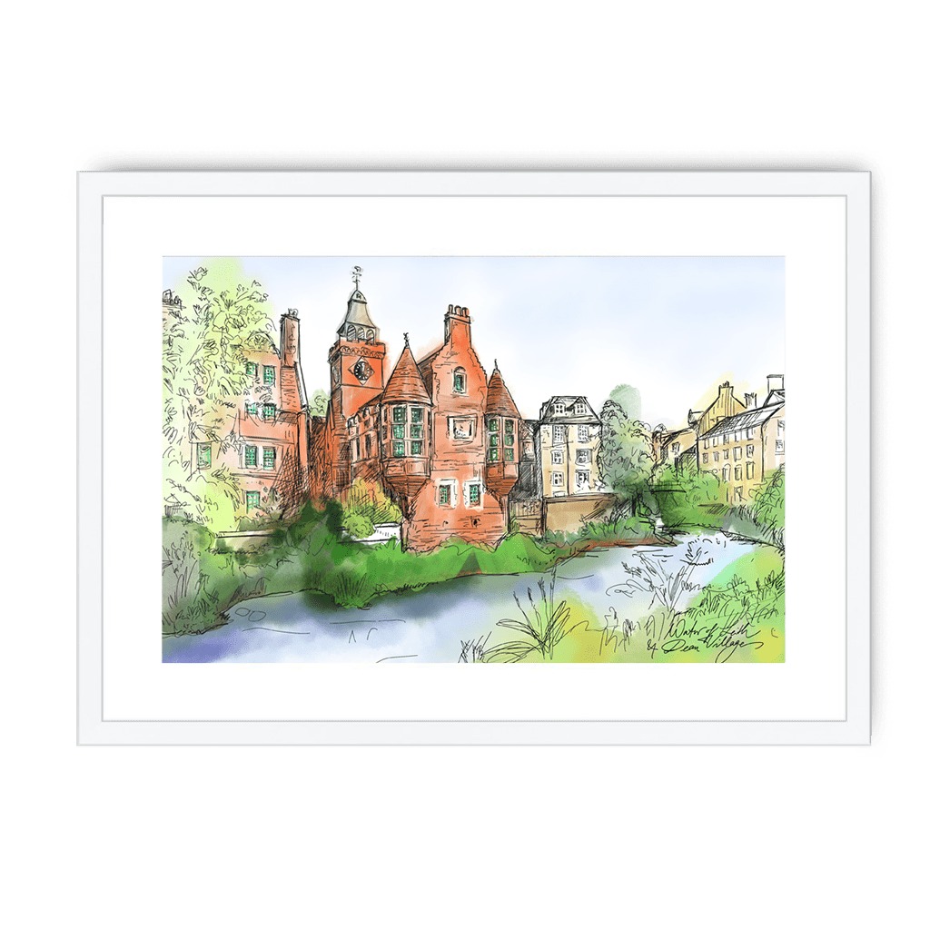 Water Of Leith & Dean Village Framed Print Essential Edinburgh A3 (297 X 420 mm) / White / White Mount Framed Print