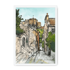 The Castle Viewed From The Vennel Framed Print Essential Edinburgh A3 (297 X 420 mm) / White / No Mount (All Art) Framed Print