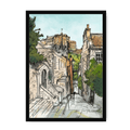 The Castle Viewed From The Vennel Framed Print Essential Edinburgh A3 (297 X 420 mm) / Black / No Mount (All Art) Framed Print