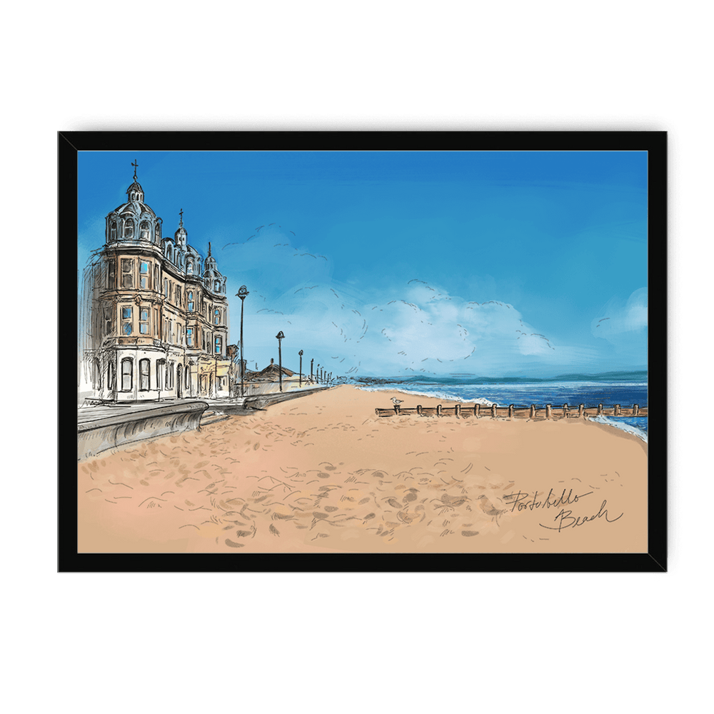 Portobello Beach Framed Print Essential Edinburgh A3 (297 X 420 mm) / Black / No Mount (All Art) Framed Print