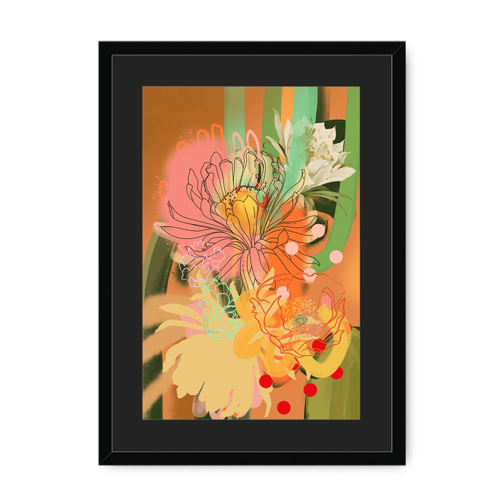 Chromatose Botanica - Cacti Framed Print Chromatose A3 (297 X 420 mm) / Black / Black Mount Framed Print