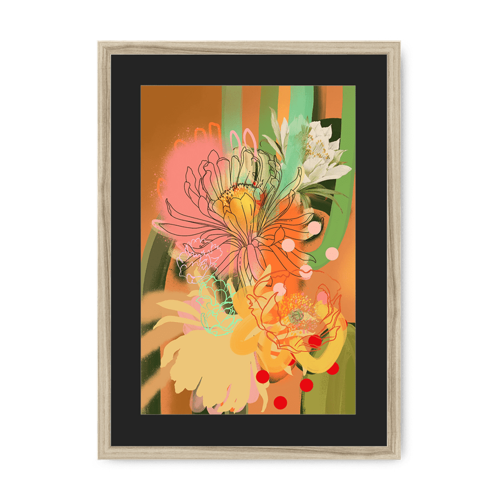 Chromatose Botanica - Cacti Framed Print Chromatose A3 (297 X 420 mm) / Natural / Black Mount Framed Print