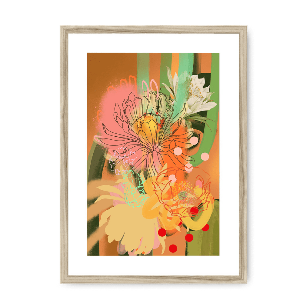 Chromatose Botanica - Cacti Framed Print Chromatose A3 (297 X 420 mm) / Natural / White Mount Framed Print