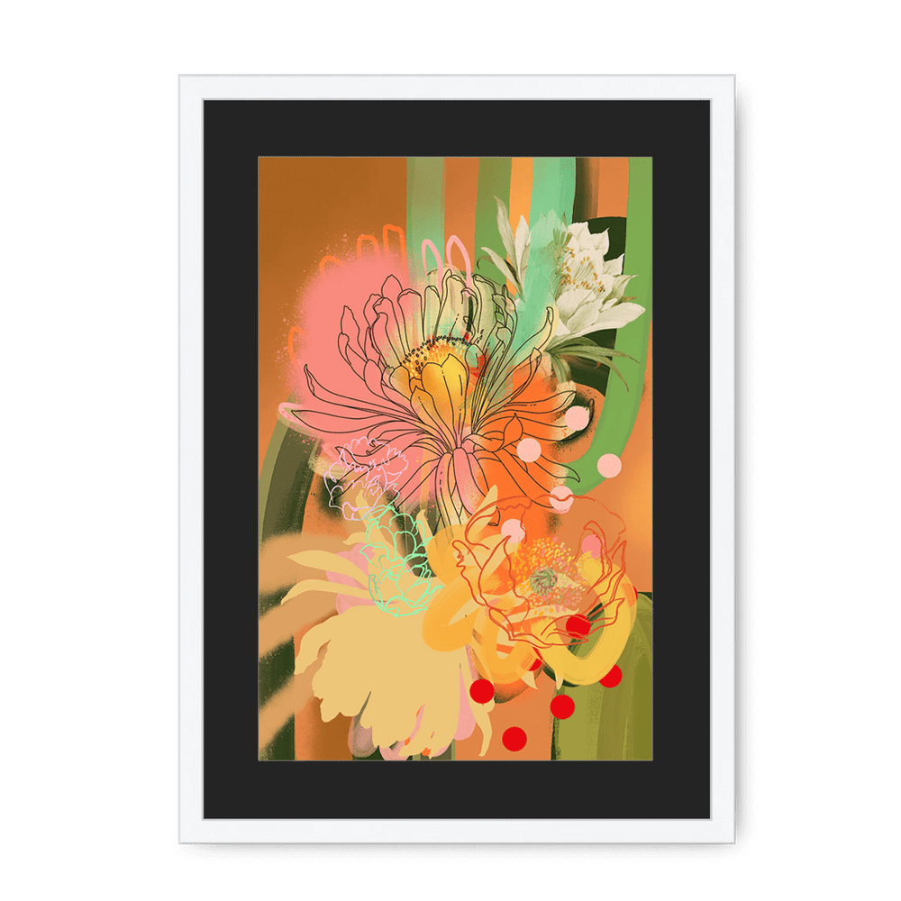 Chromatose Botanica - Cacti Framed Print Chromatose A3 (297 X 420 mm) / White / Black Mount Framed Print