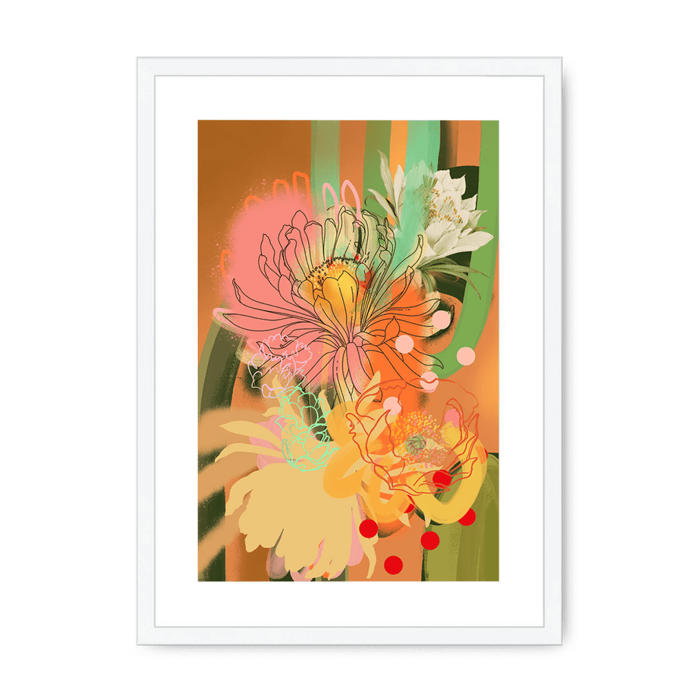 Chromatose Botanica - Cacti Framed Print Chromatose A3 (297 X 420 mm) / White / White Mount Framed Print