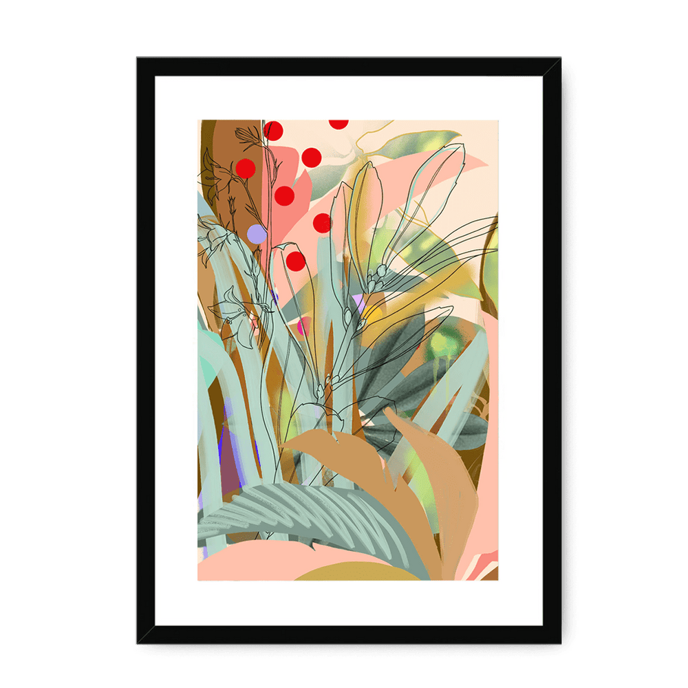 Chromatose Botanica - Bells & Bog Framed Print Chromatose A3 (297 X 420 mm) / Black / White Mount Framed Print