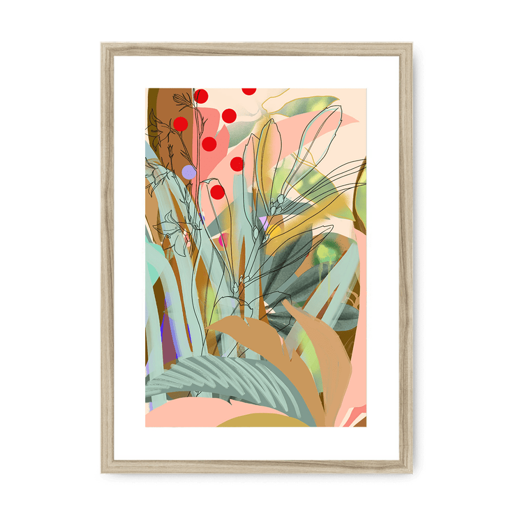 Chromatose Botanica - Bells & Bog Framed Print Chromatose A3 (297 X 420 mm) / Natural / White Mount Framed Print