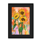 Chromatose Botanica - Sunflowers Framed Print Chromatose A3 (297 X 420 mm) / Black / Black Mount Framed Print