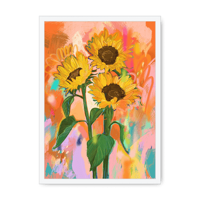 Chromatose Botanica - Sunflowers Framed Print Chromatose A3 (297 X 420 mm) / White / No Mount (All Art) Framed Print