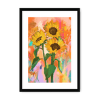 Chromatose Botanica - Sunflowers Framed Print Chromatose A3 (297 X 420 mm) / Black / White Mount Framed Print