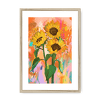 Chromatose Botanica - Sunflowers Framed Print Chromatose A3 (297 X 420 mm) / Natural / White Mount Framed Print