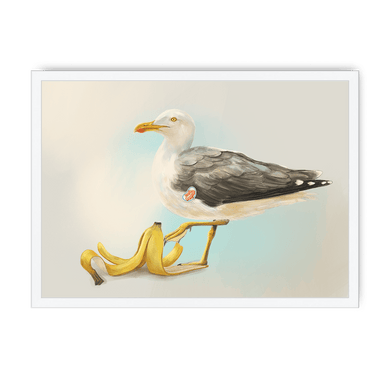 Banana Gull Framed Print Sticky Beaks A3 (297 X 420 mm) / White / No Mount (All Art) Framed Print