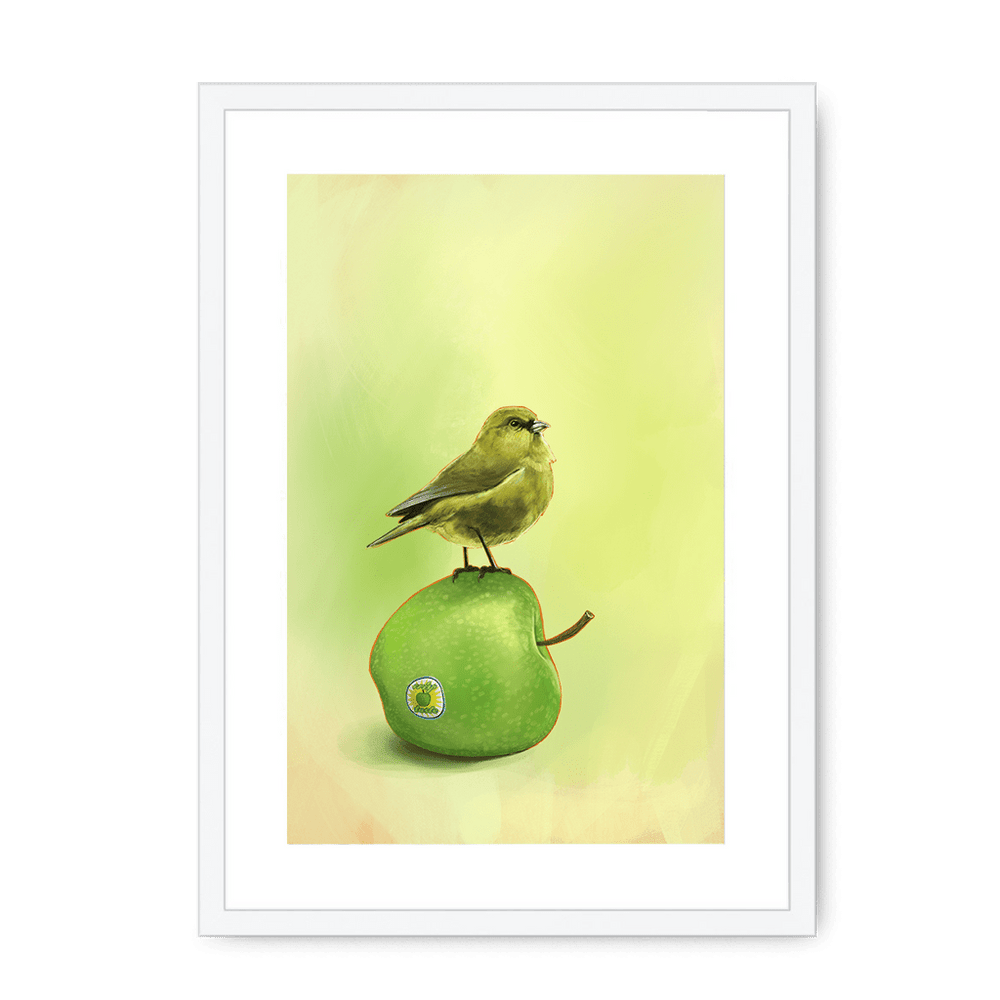 Apple Akekee Framed Print Sticky Beaks A3 (297 X 420 mm) / White / White Mount Framed Print