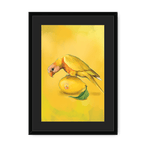 Lemon Lorikeet Framed Print Sticky Beaks A3 (297 X 420 mm) / Black / Black Mount Framed Print