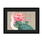 Prickly In Pink Framed Print Heat Flares A3 (297 X 420 mm) / Black / Black Mount Framed Print