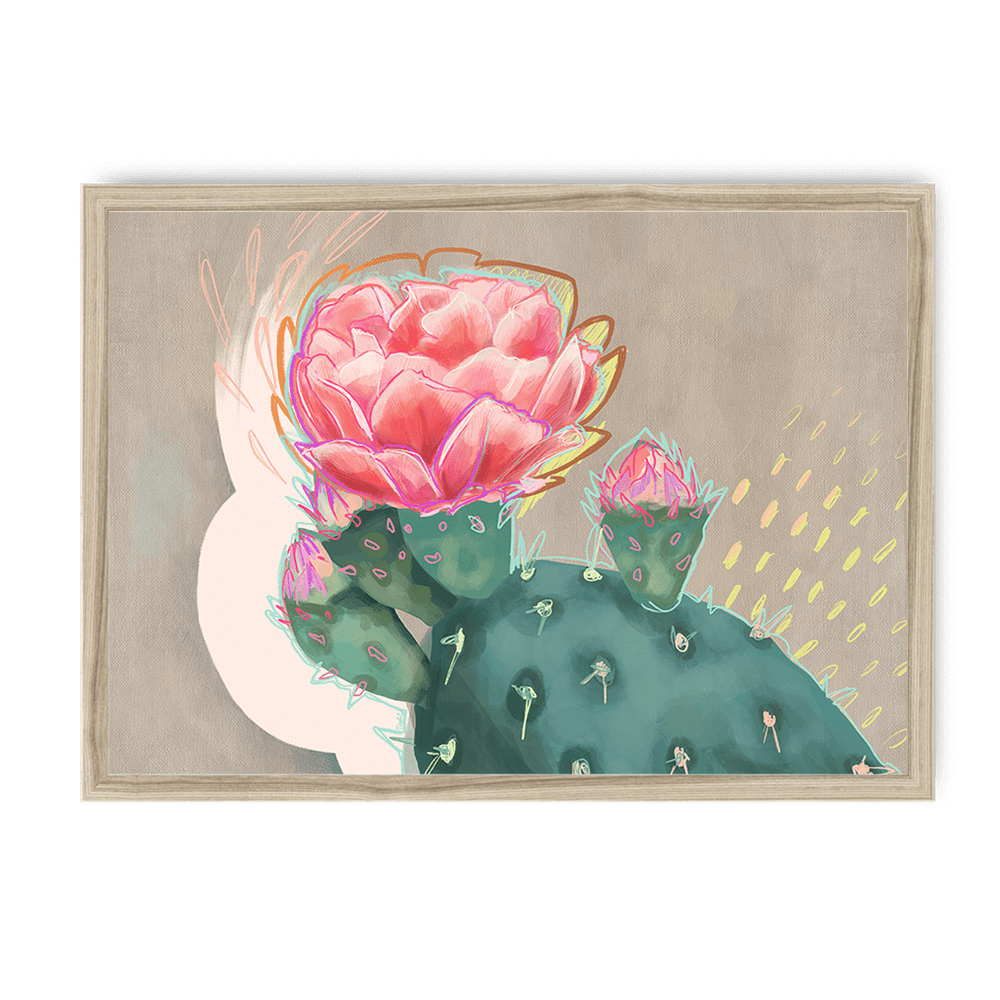 Prickly In Pink Framed Print Heat Flares A3 (297 X 420 mm) / Natural / No Mount (All Art) Framed Print