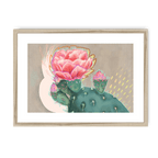 Prickly In Pink Framed Print Heat Flares A3 (297 X 420 mm) / Natural / White Mount Framed Print