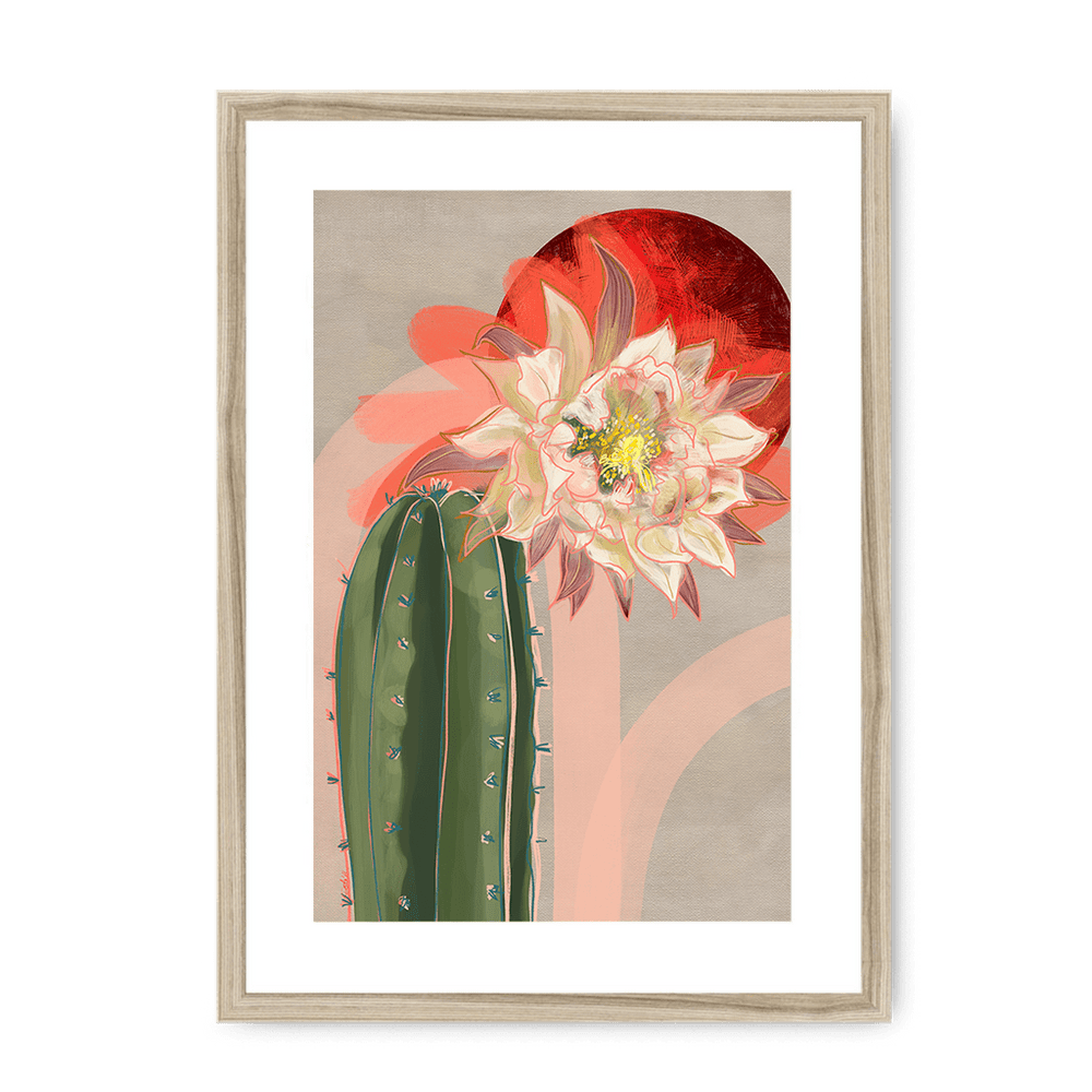 Bloodmoon Bloom Framed Print Heat Flares A3 (297 X 420 mm) / Natural / White Mount Framed Print