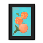 Pêches Giclée Framed Print Intercontinental Fruitery A3 (297 X 420 mm) / Black / Black Mount Framed Print