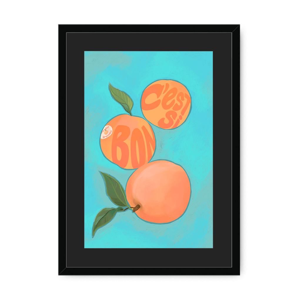 Pêches Giclée Framed Print Intercontinental Fruitery A3 (297 X 420 mm) / Black / Black Mount Framed Print