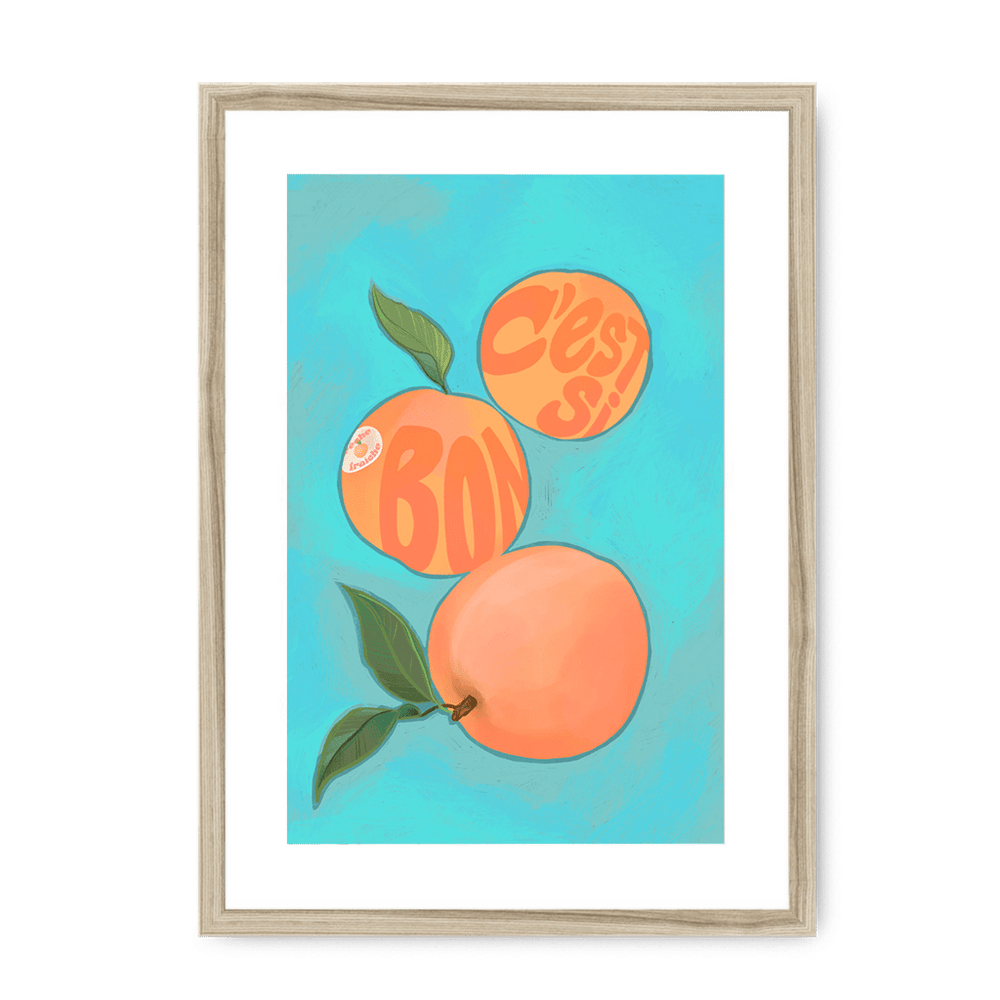 Pêches Giclée Framed Print Intercontinental Fruitery A3 (297 X 420 mm) / Natural / White Mount Framed Print