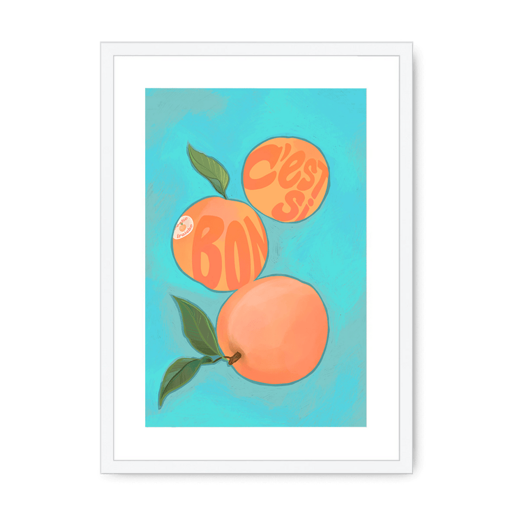 Pêches Giclée Framed Print Intercontinental Fruitery A3 (297 X 420 mm) / White / White Mount Framed Print