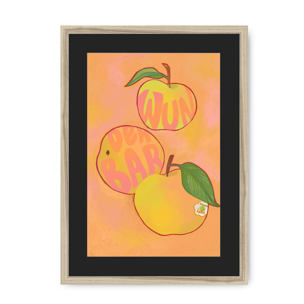 Apfel  Giclée Framed Print Intercontinental Fruitery A3 (297 X 420 mm) / Natural / Black Mount Framed Print