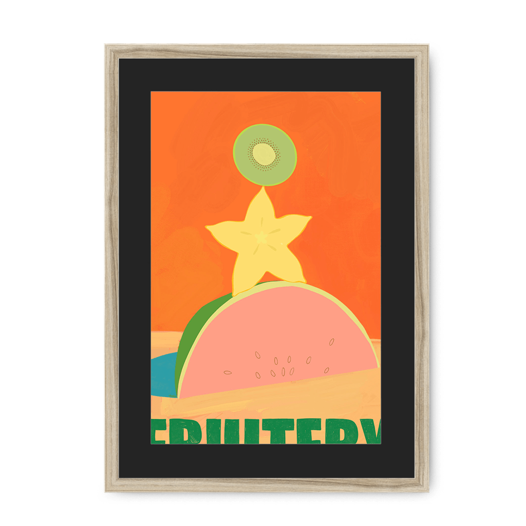 Fruitery Totem Green Framed Print Intercontinental Fruitery A3 (297 X 420 mm) / Natural / Black Mount Framed Print