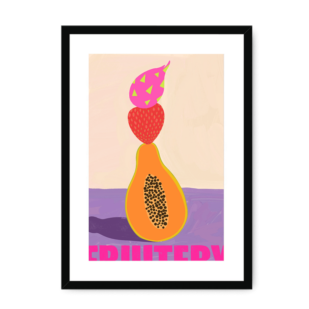 Fruitery Totem Pink Framed Print Intercontinental Fruitery A3 (297 X 420 mm) / Black / White Mount Framed Print