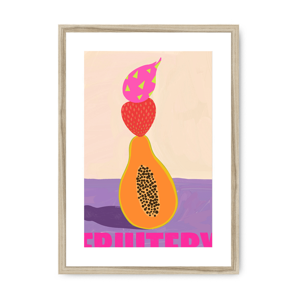 Fruitery Totem Pink Framed Print Intercontinental Fruitery A3 (297 X 420 mm) / Natural / White Mount Framed Print