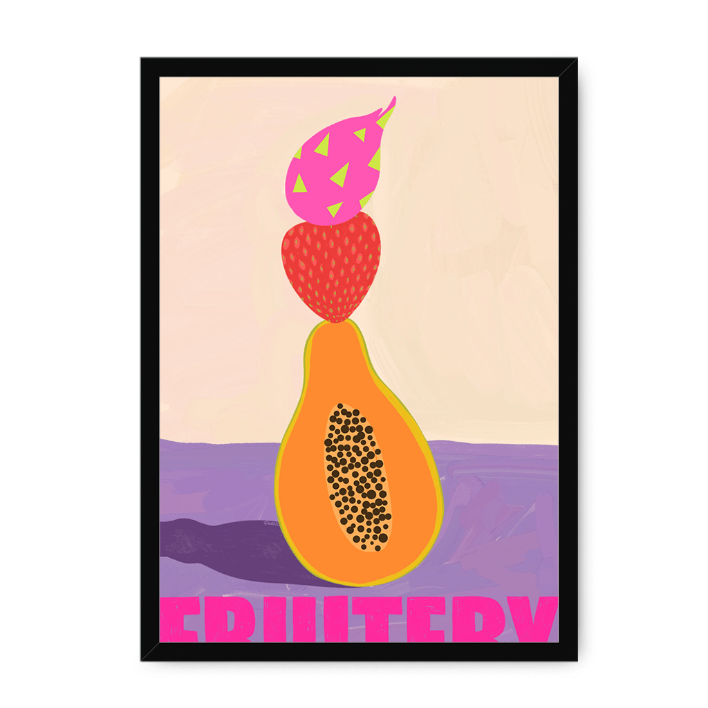 Fruitery Totem Pink Framed Print Intercontinental Fruitery A3 (297 X 420 mm) / Black / No Mount (All Art) Framed Print