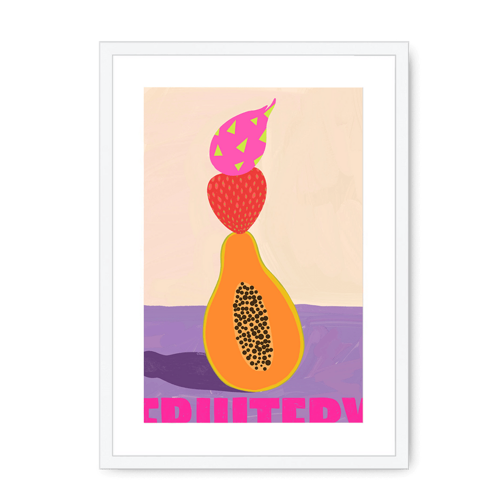 Fruitery Totem Pink Framed Print Intercontinental Fruitery A3 (297 X 420 mm) / White / White Mount Framed Print