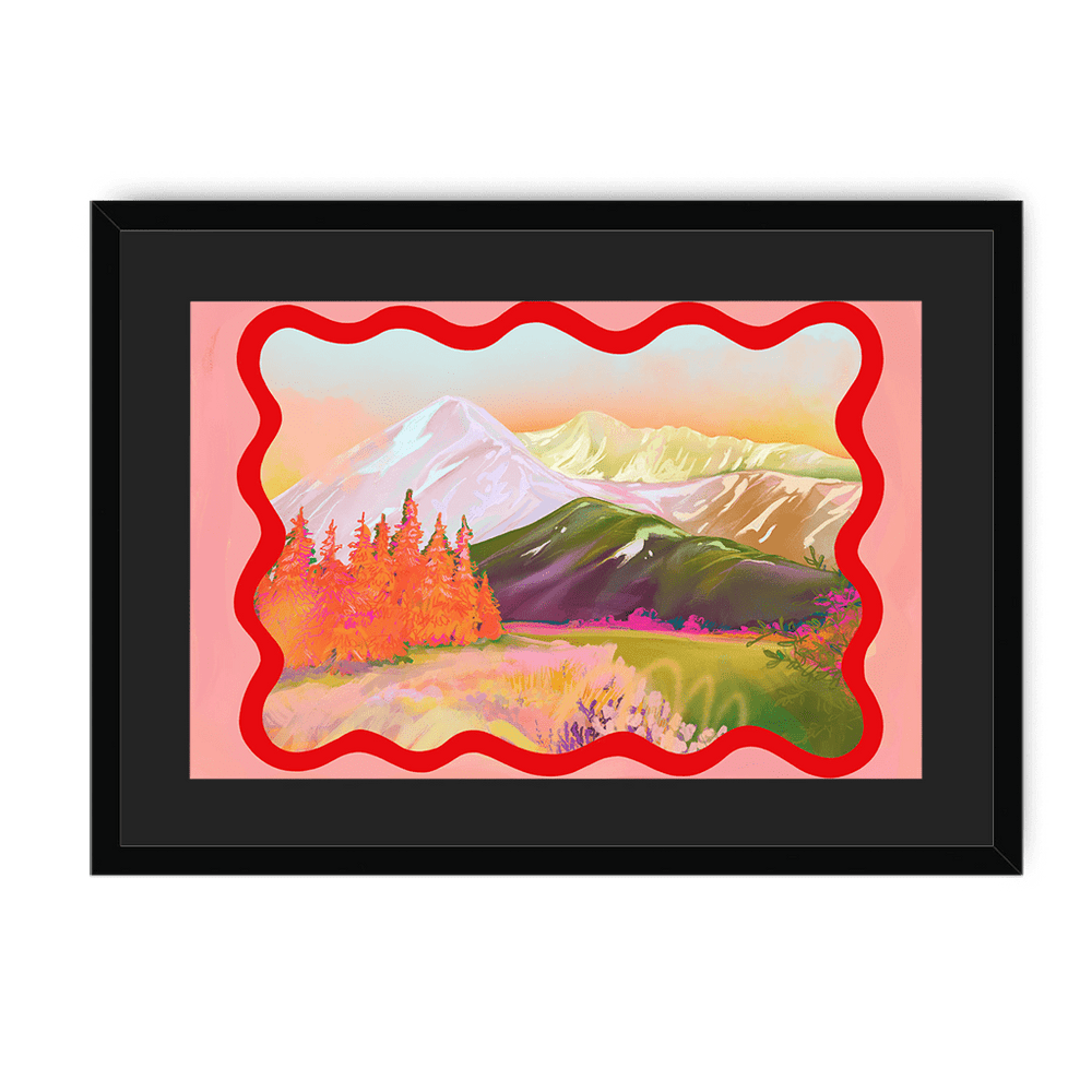 Summer Slopes Framed Print Kitsch Kanaveral A3 (297 X 420 mm) / Black / Black Mount Framed Print