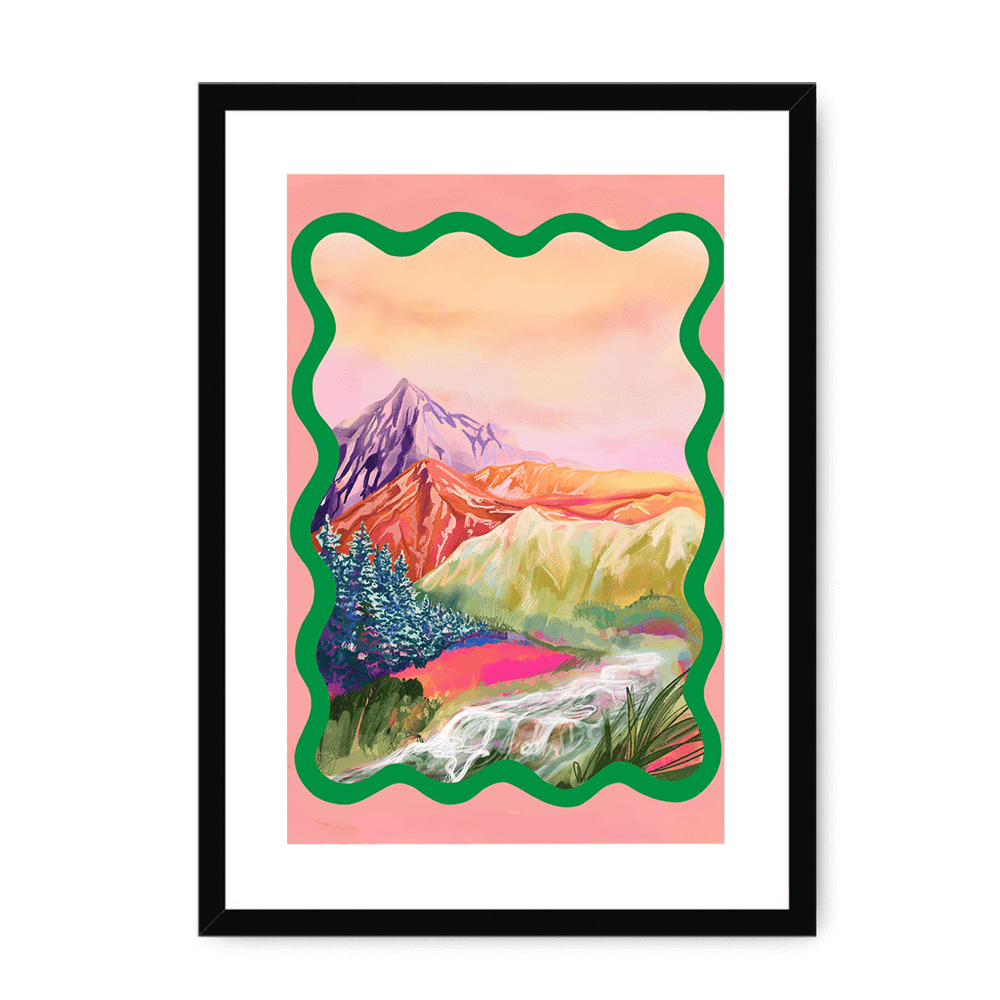 Pastel Peaks Framed Print Kitsch Kanaveral A3 (297 X 420 mm) / Black / White Mount Framed Print