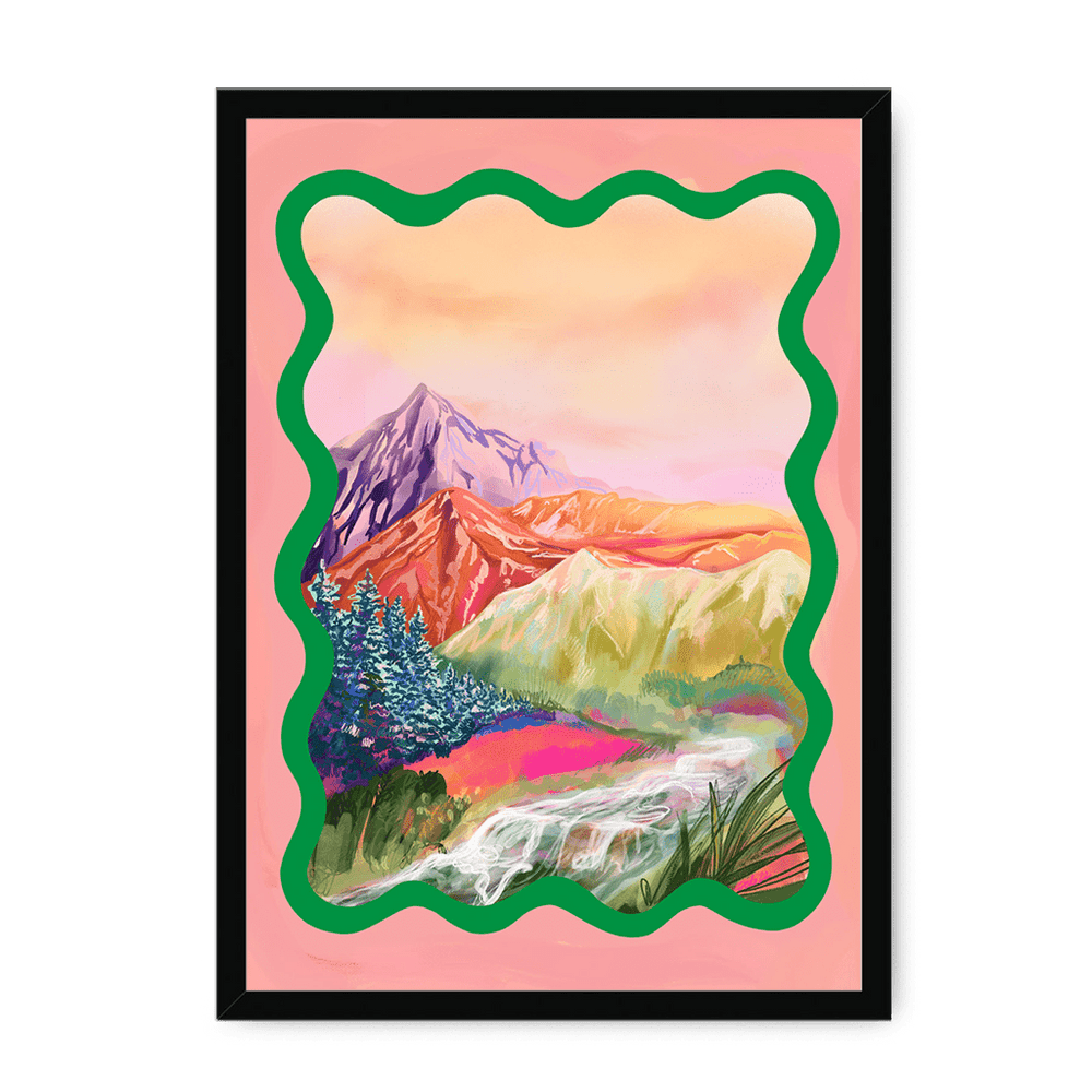 Pastel Peaks Framed Print Kitsch Kanaveral A3 (297 X 420 mm) / Black / No Mount (All Art) Framed Print