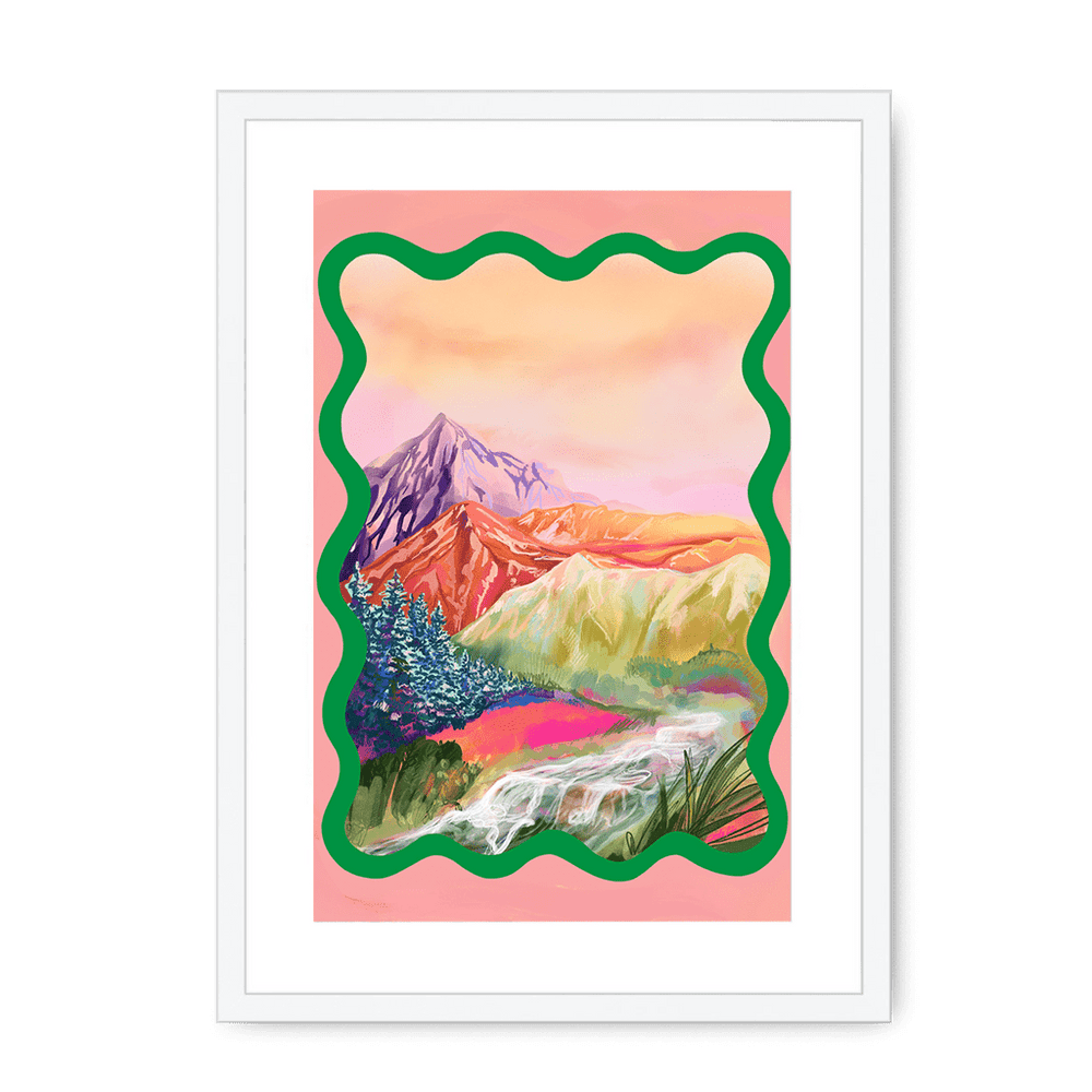 Pastel Peaks Framed Print Kitsch Kanaveral A3 (297 X 420 mm) / White / White Mount Framed Print