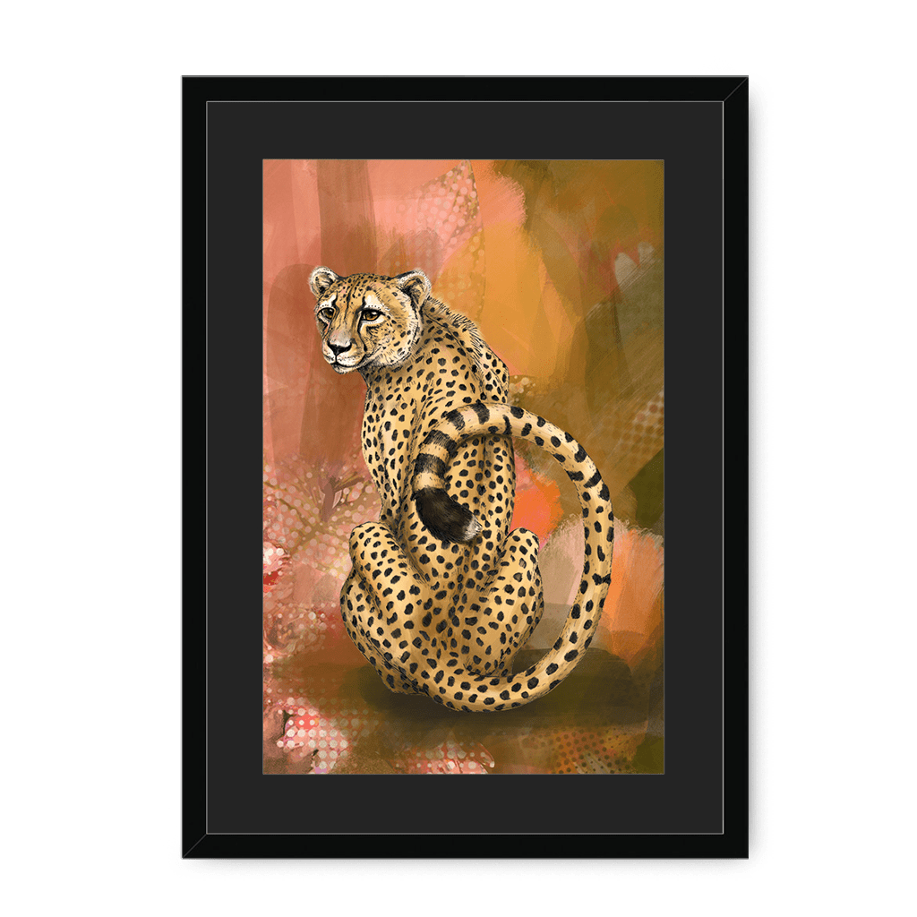 Spotted Repose Framed Print Pawky Paws A3 (297 X 420 mm) / Black / Black Mount Framed Print