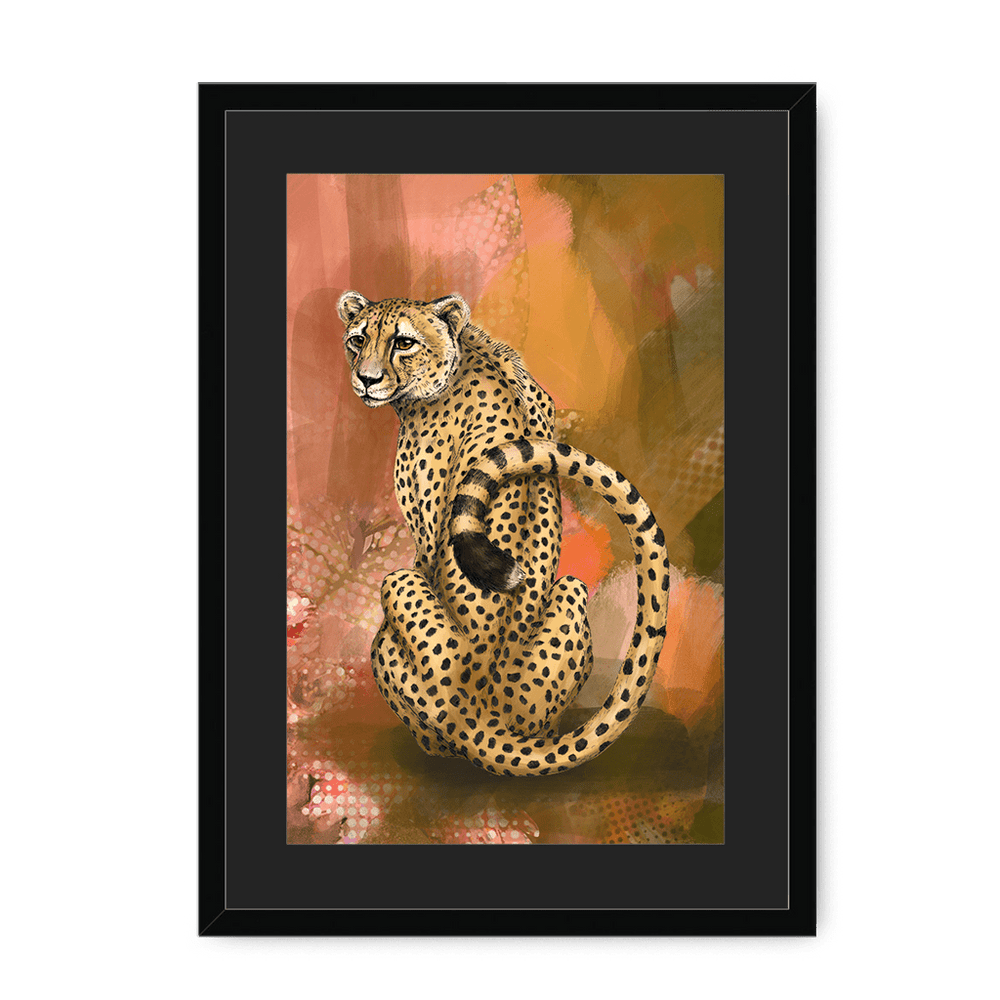 Spotted Repose Framed Print Pawky Paws A3 (297 X 420 mm) / Black / Black Mount Framed Print