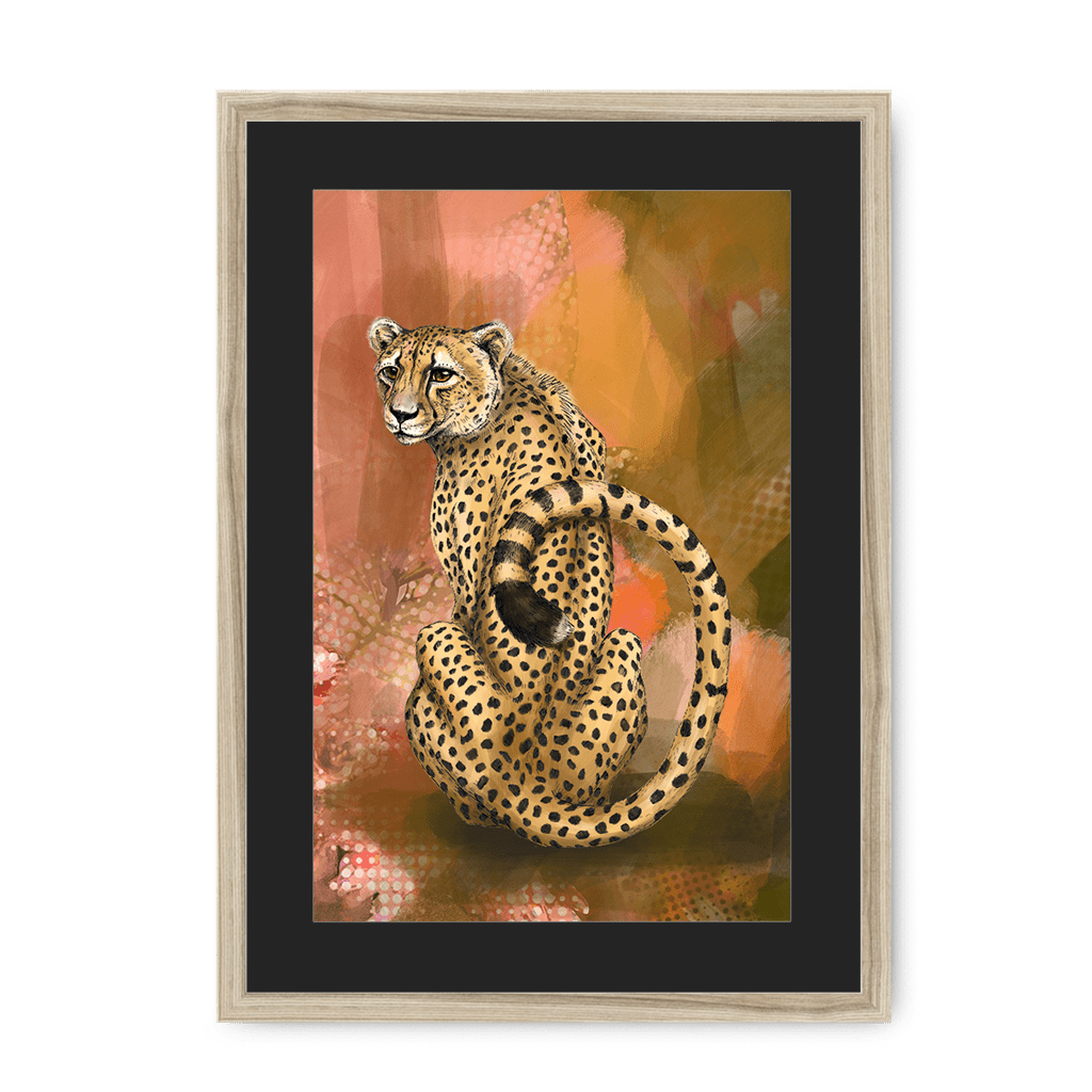 Spotted Repose Framed Print Pawky Paws A3 (297 X 420 mm) / Natural / Black Mount Framed Print