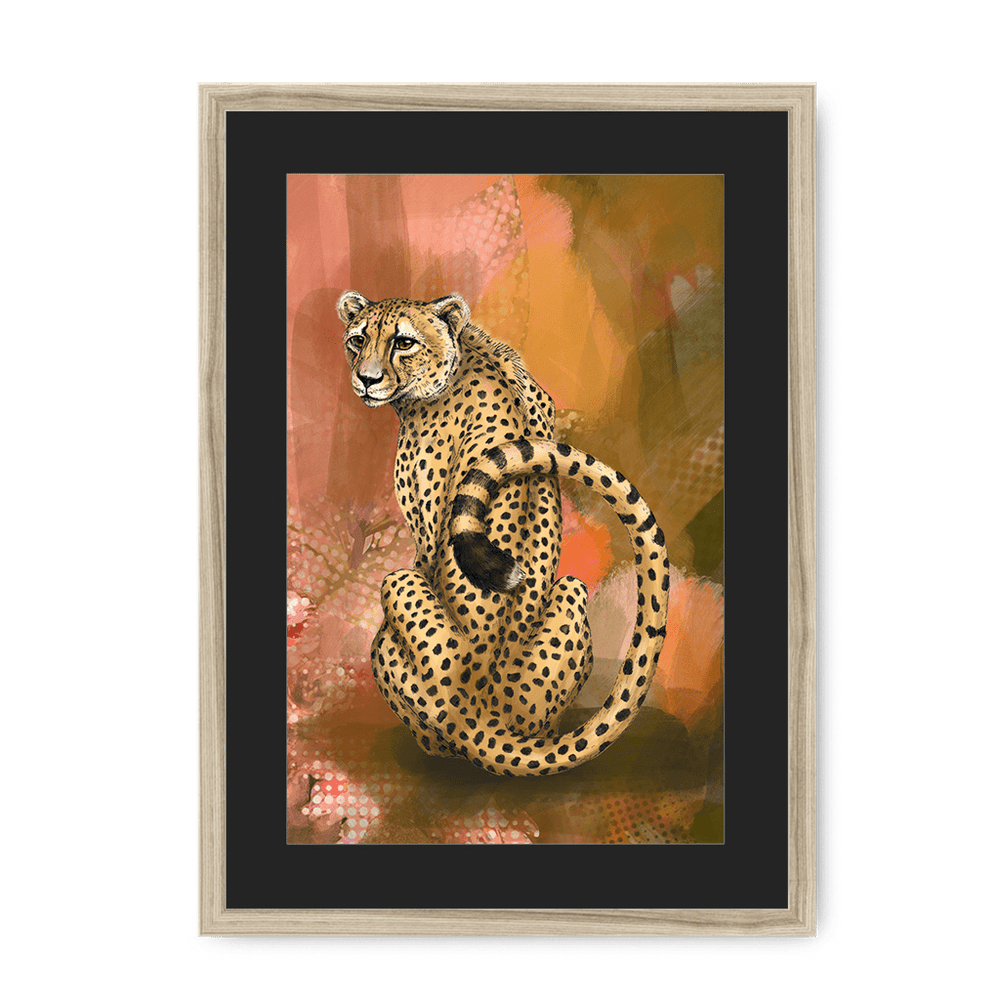 Spotted Repose Framed Print Pawky Paws A3 (297 X 420 mm) / Natural / Black Mount Framed Print