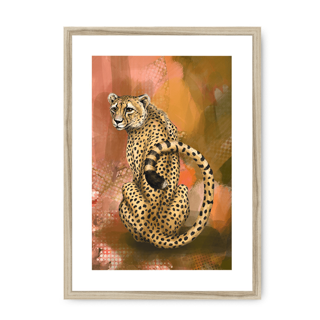Spotted Repose Framed Print Pawky Paws A3 (297 X 420 mm) / Natural / White Mount Framed Print