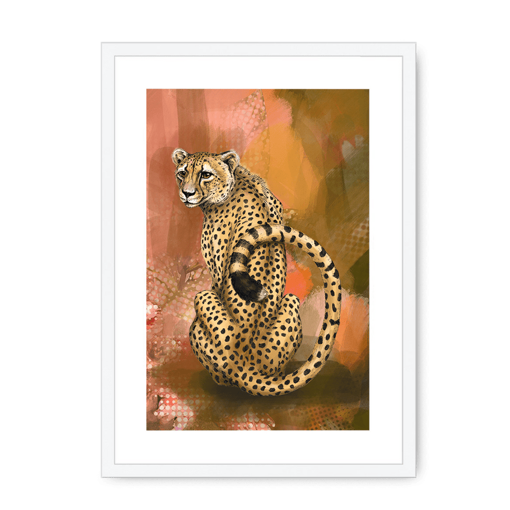 Spotted Repose Framed Print Pawky Paws A3 (297 X 420 mm) / White / White Mount Framed Print