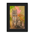 Bobcat Botanica Framed Print Pawky Paws A3 (297 X 420 mm) / Black / Black Mount Framed Print