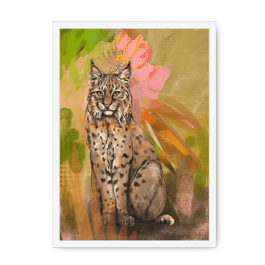 Bobcat Botanica Framed Print Pawky Paws A3 (297 X 420 mm) / White / No Mount (All Art) Framed Print