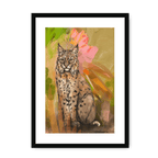 Bobcat Botanica Framed Print Pawky Paws A3 (297 X 420 mm) / Black / White Mount Framed Print
