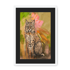 Bobcat Botanica Framed Print Pawky Paws A3 (297 X 420 mm) / White / Black Mount Framed Print